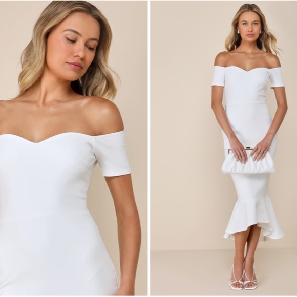 Lulus Dresses & Skirts - LULU's Bridal Shower Chic Modern Sexy Minimalist Mermaid Trumpet Midi Dress